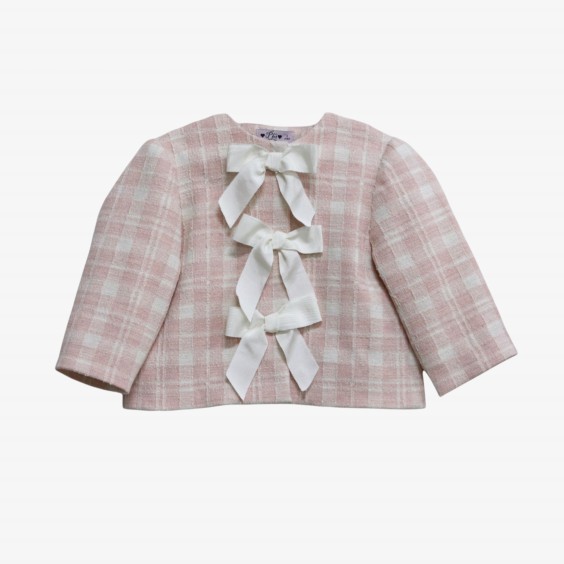 Casaco Tweed rosa e cru