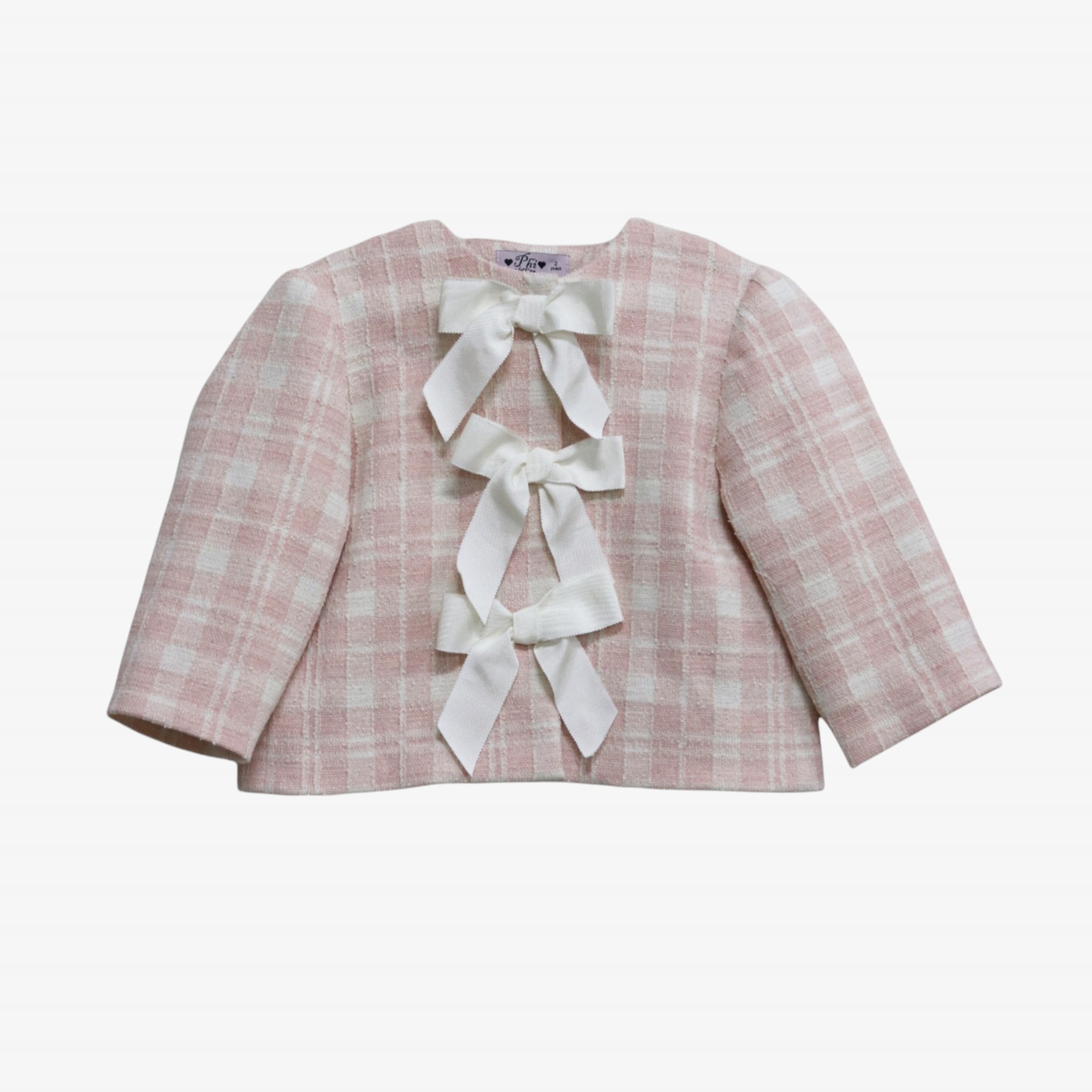 Casaco Tweed rosa e cru