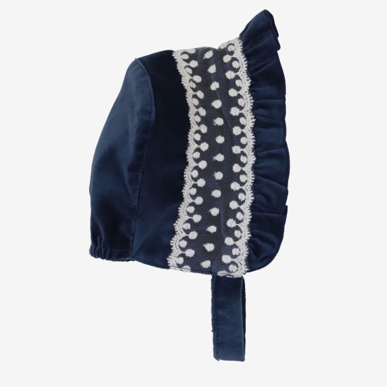 Night Blue velvet bonnet Night Blue velvet bonnet