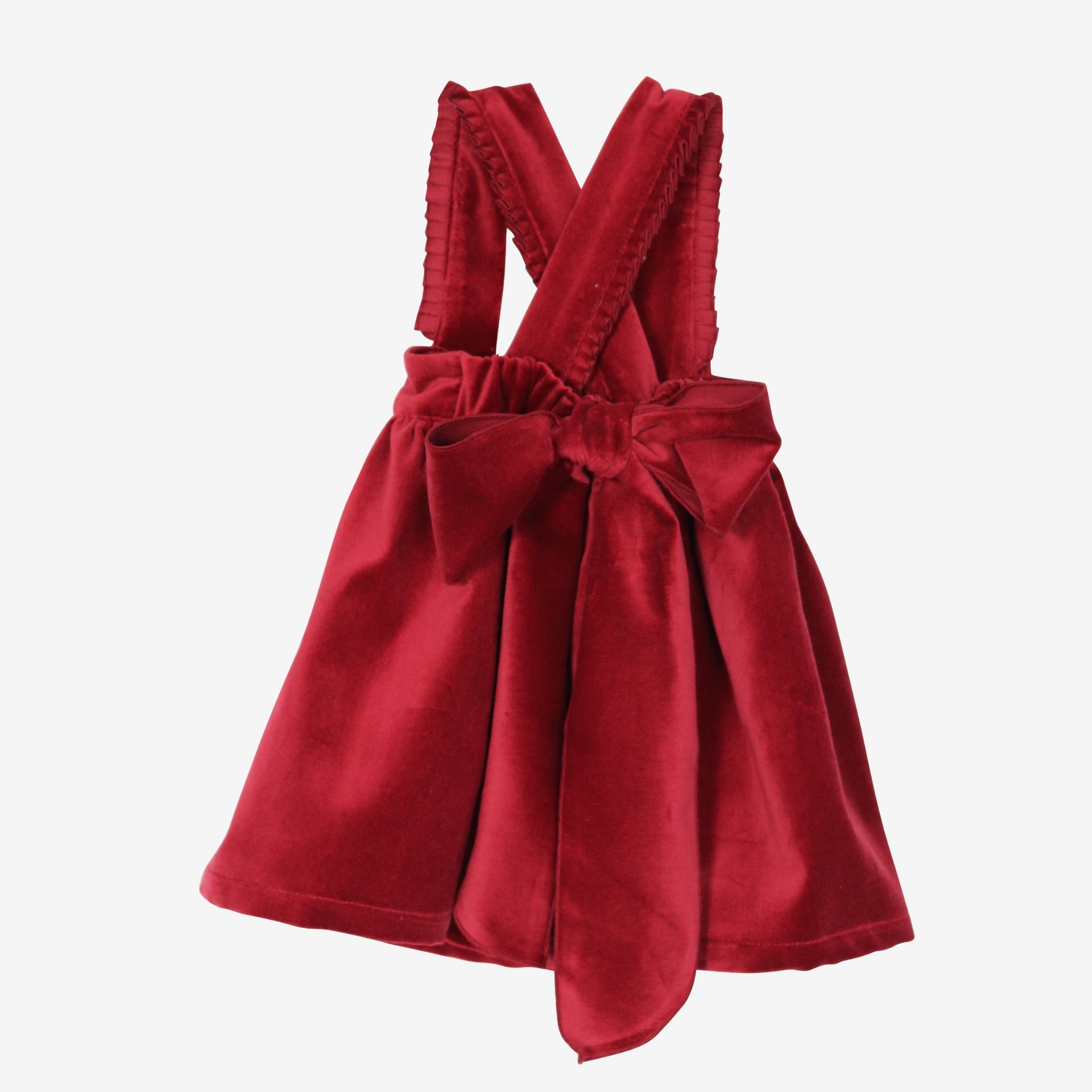 Bordeaux Velvet pinafore dress