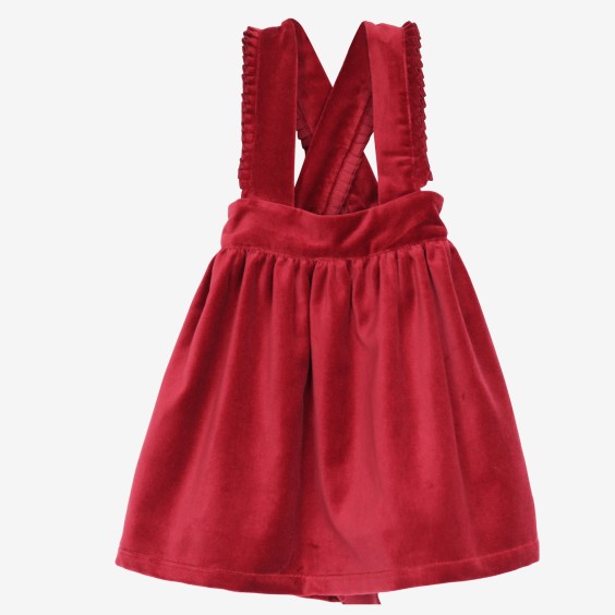 Bordeaux Velvet pinafore dress