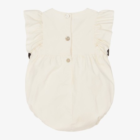 Velours écru moelleux avec nœuds noirs Velours écru moelleux avec nœuds noirs