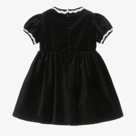 Vestido veludo preto com renda de algodão Vestido veludo preto com renda de algodão