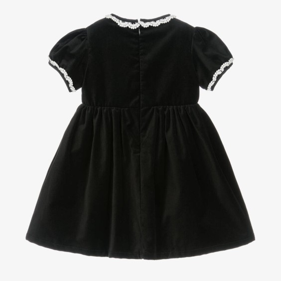 Black velvet dress with cotton lace