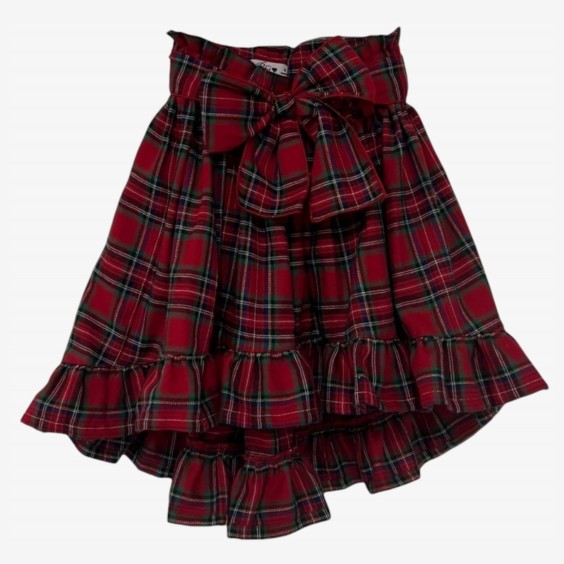 Saia comprida xadrez vermelho