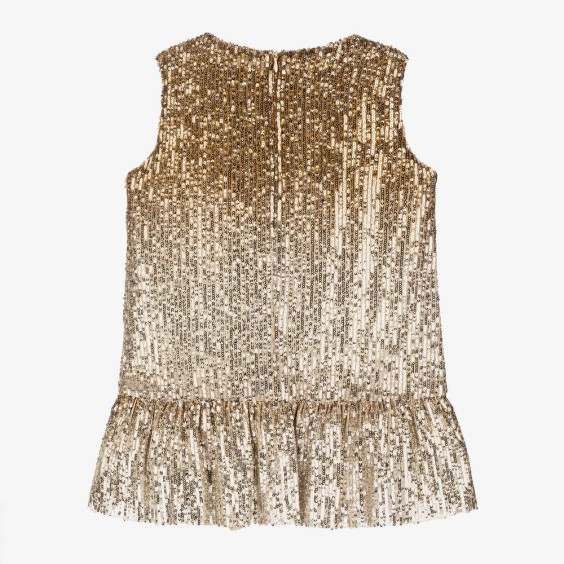 Vestido Lantejoulas Dourado degradé