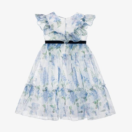 Vestido De organza em Glicinias Azul Vestido De organza em Glicinias Azul