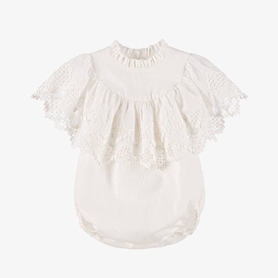 Ivory Romper with lace