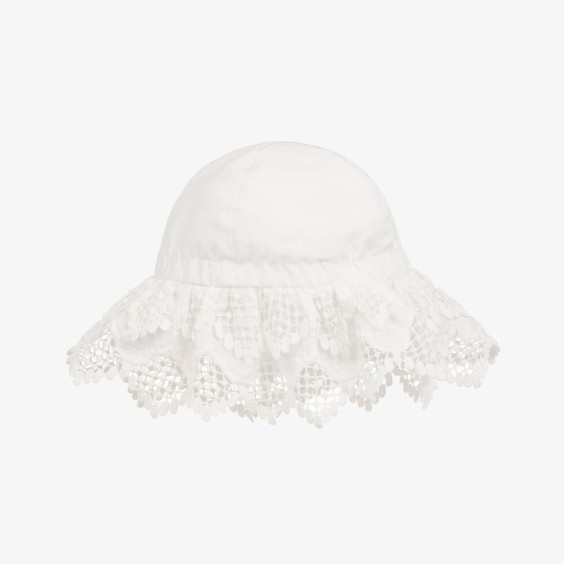 Ivory Hat with Lace