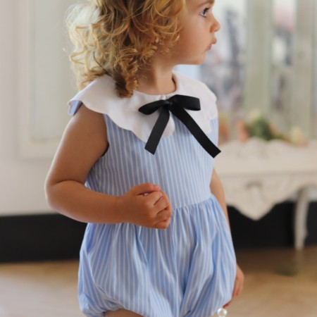 Blue stripes Romper with bow Blue stripes Romper with bow