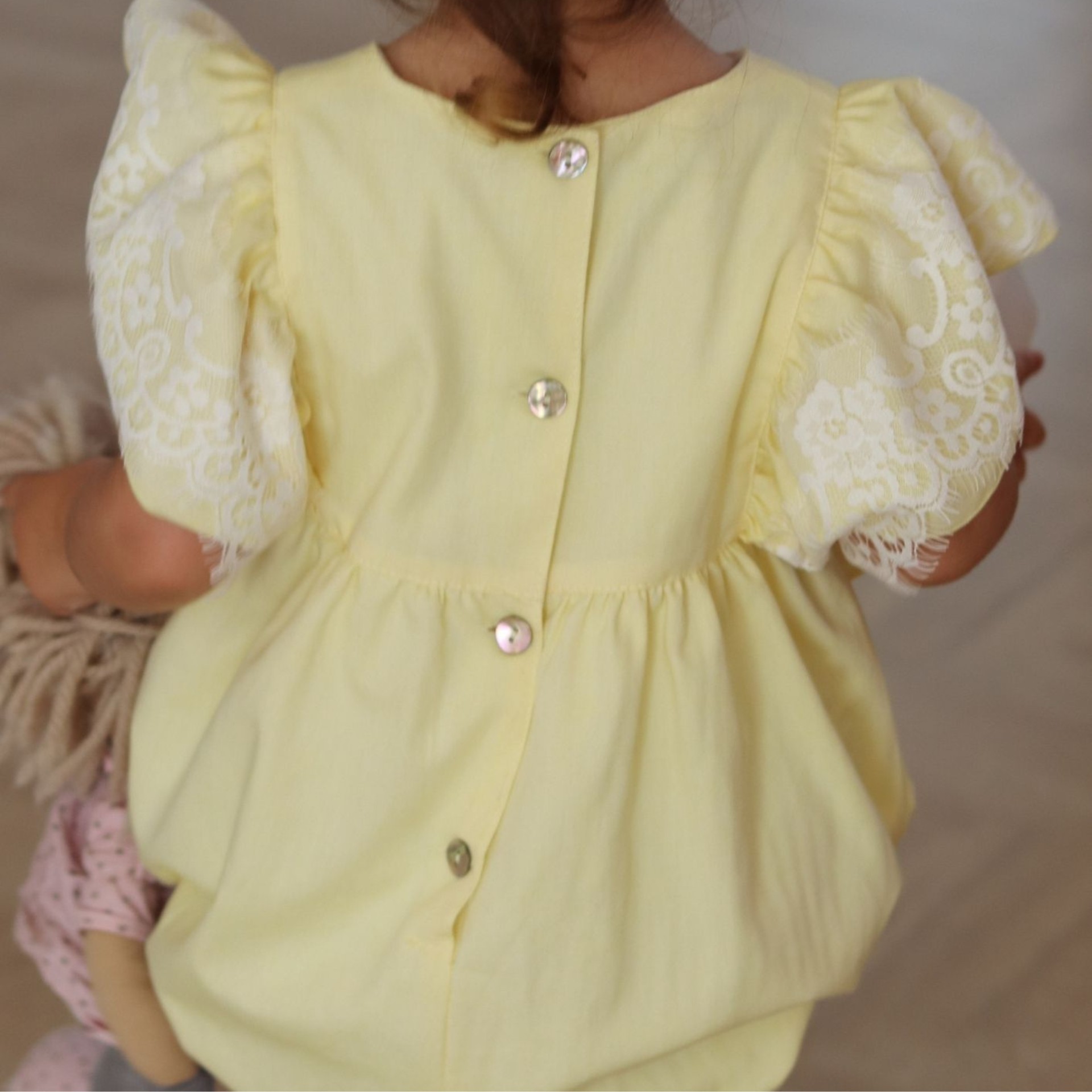 Barboteuse oxford jaune