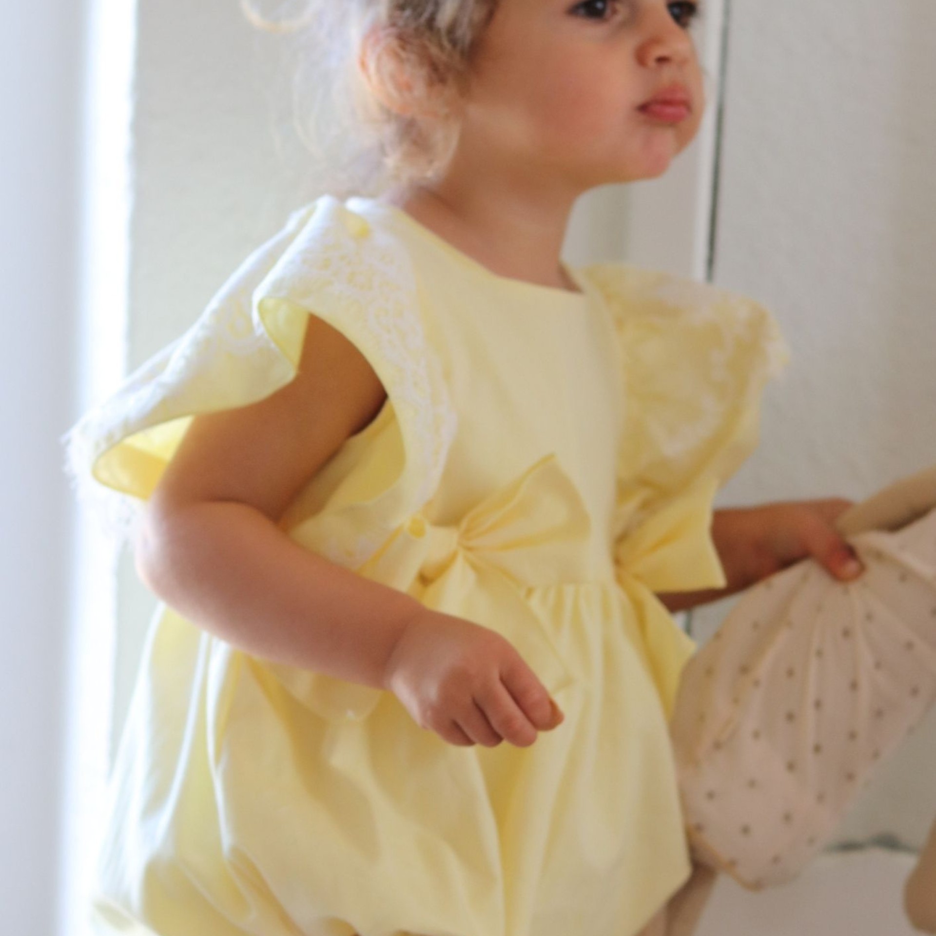 Barboteuse oxford jaune