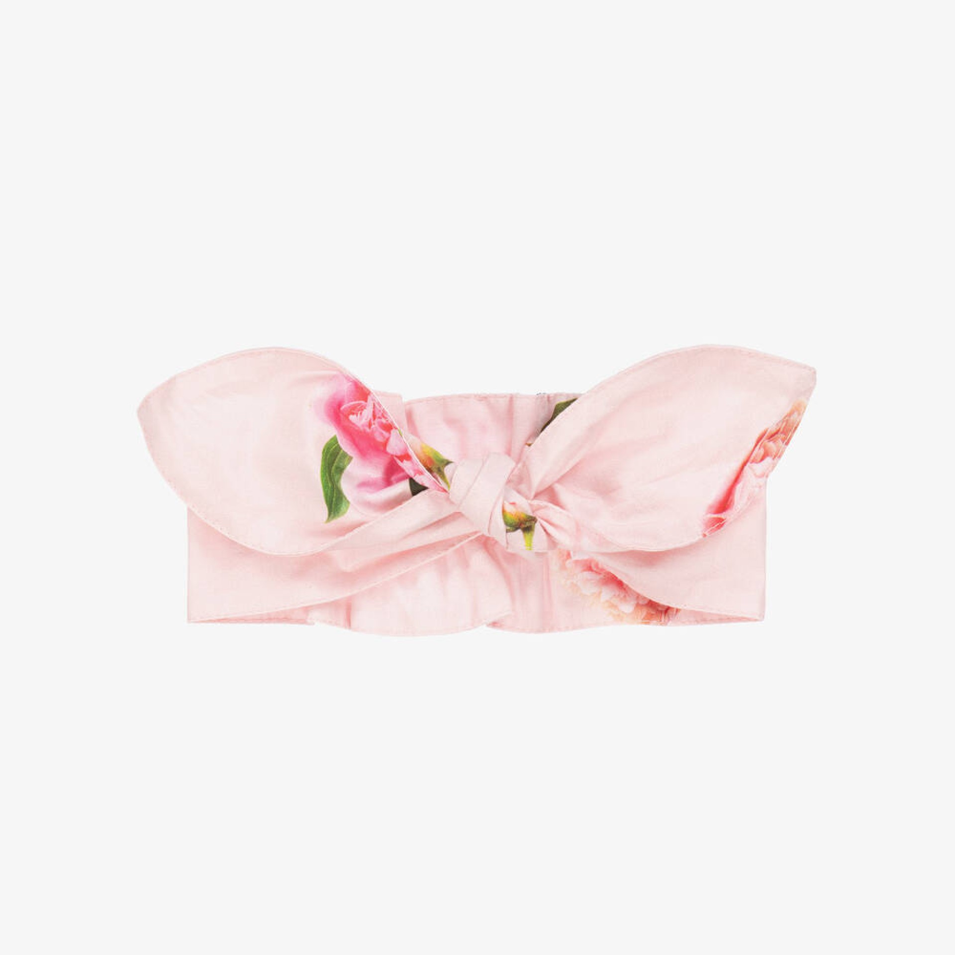 Fita de cabelo rosa peónias