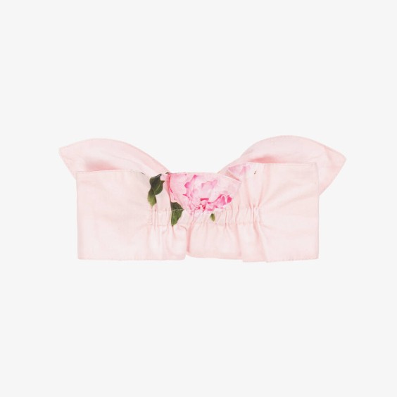 Fita de cabelo rosa peónias