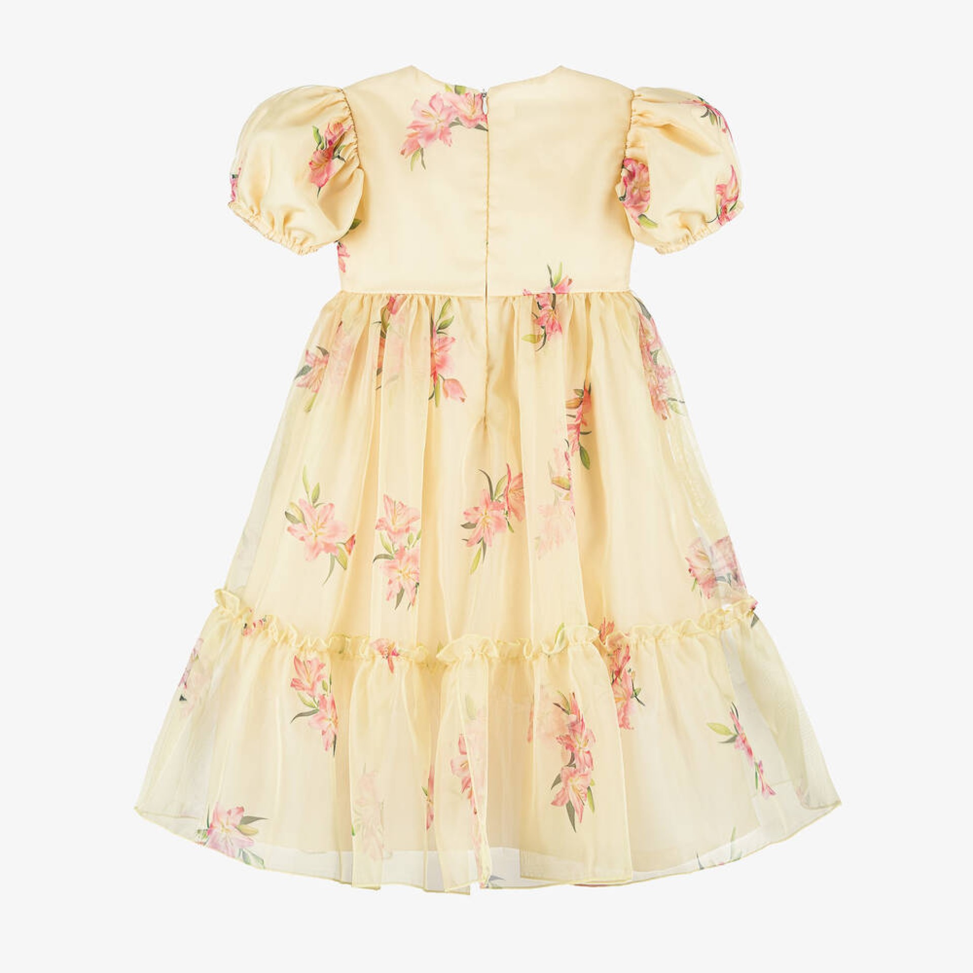 Robe en organza à fleurs de lys jaunes