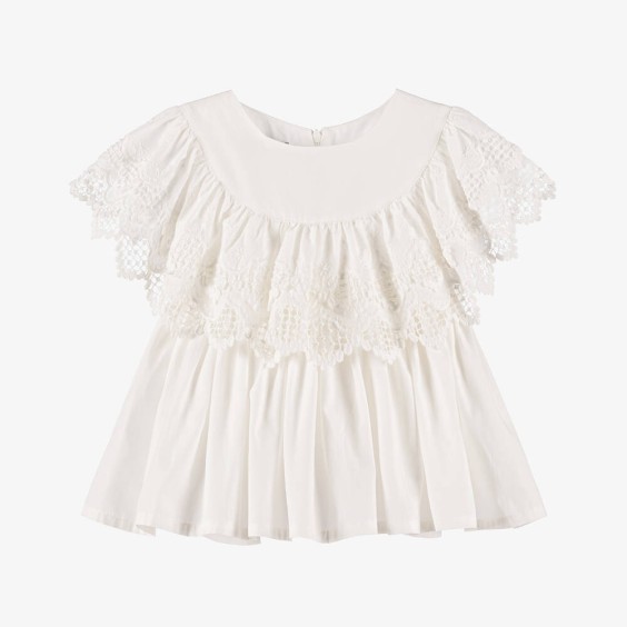Blouse écru avec dentelle