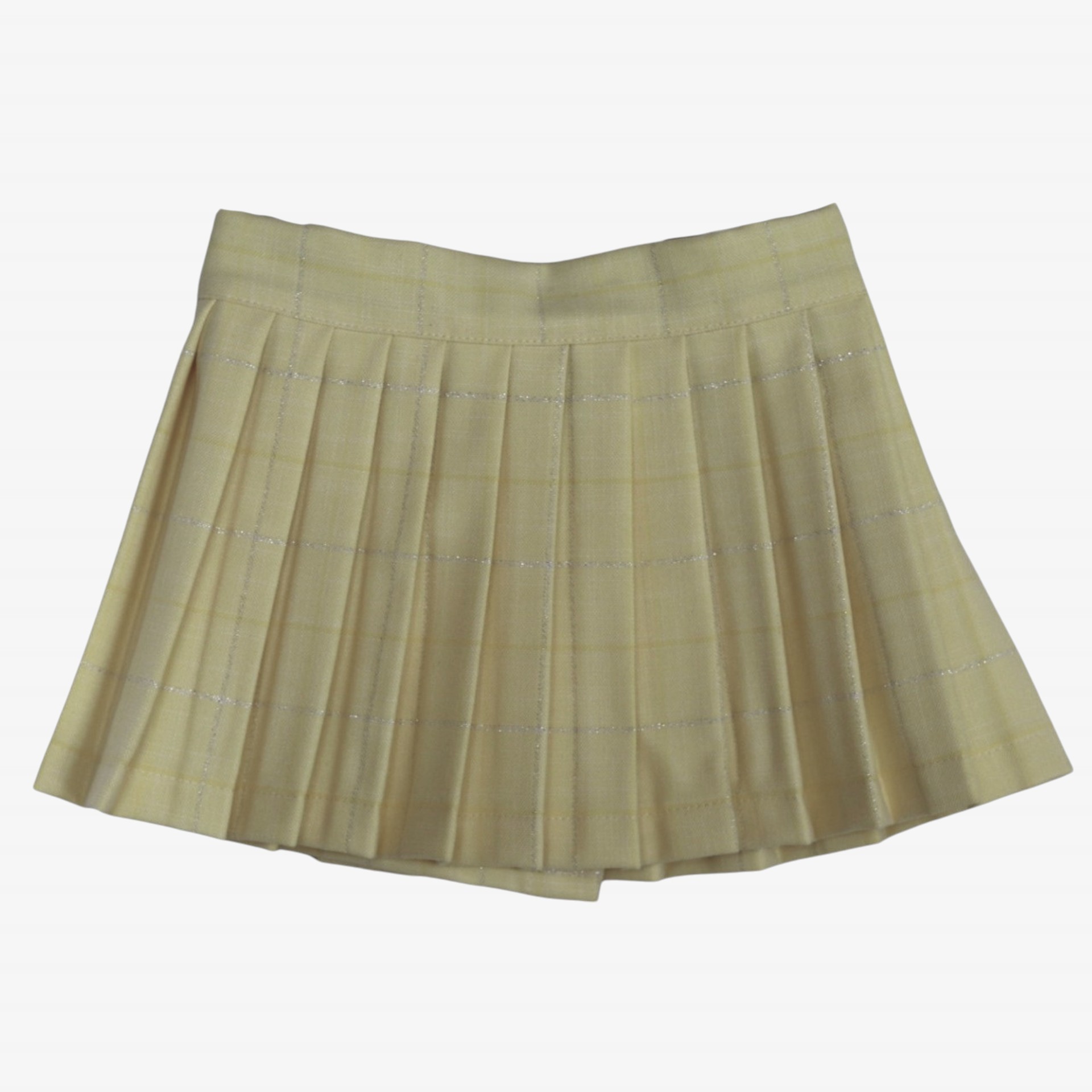 Yellow pleated skirt