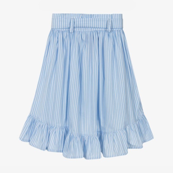 Asymmetrical blue striped skirt