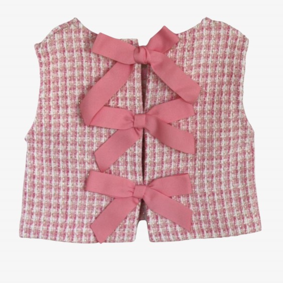 Haut en tweed rose