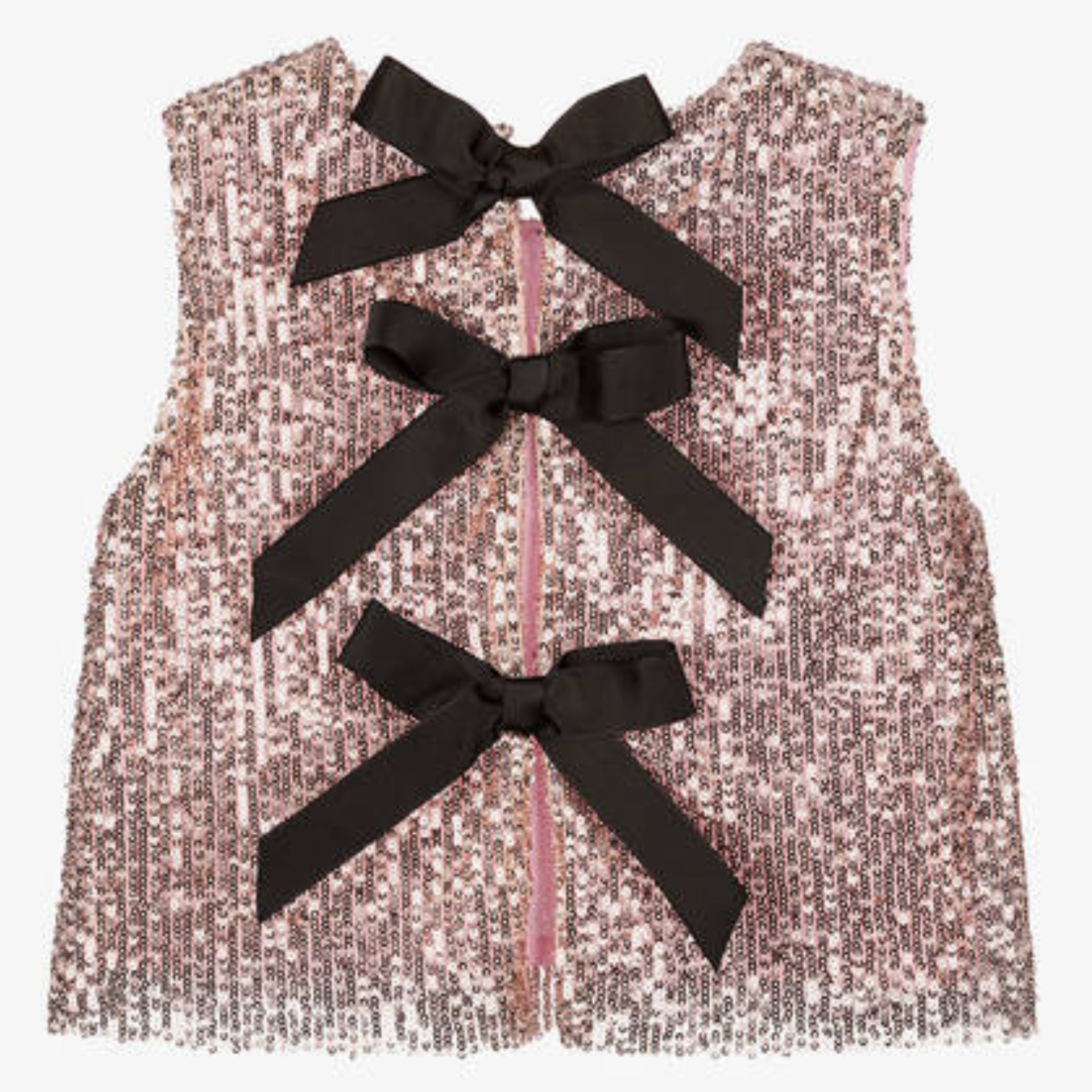 Blusa lantejoulas rosa laços