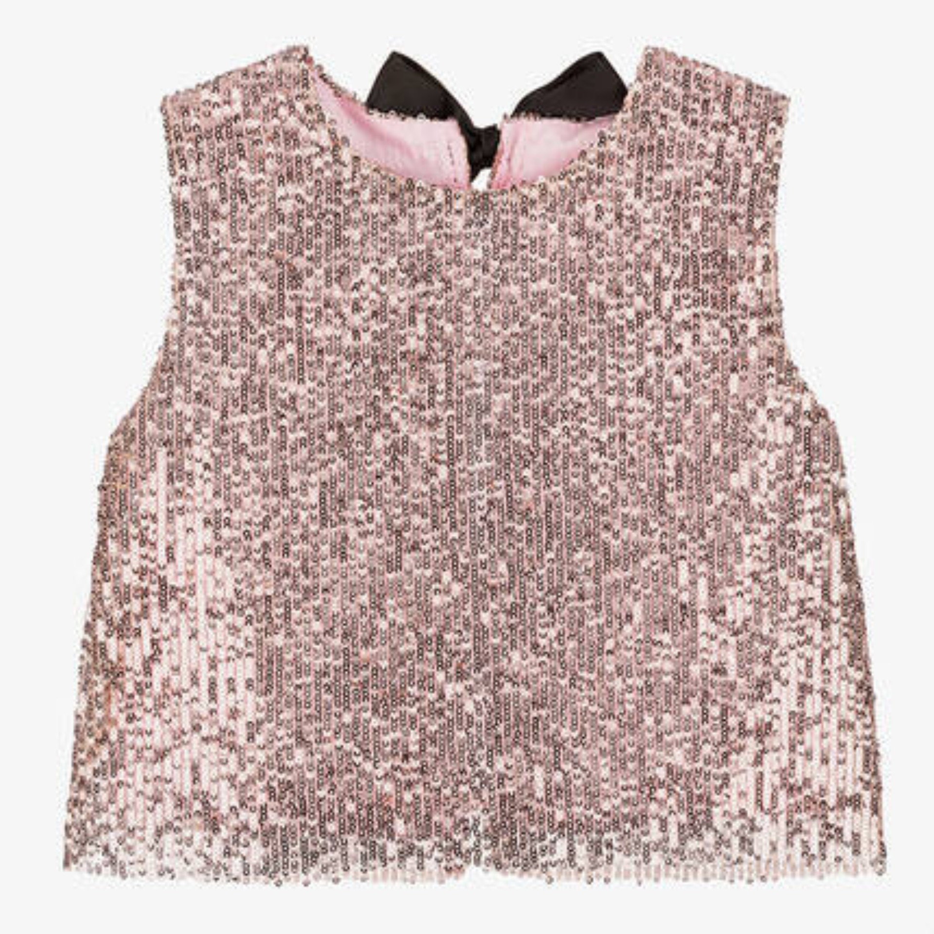 Blusa lantejoulas rosa laços