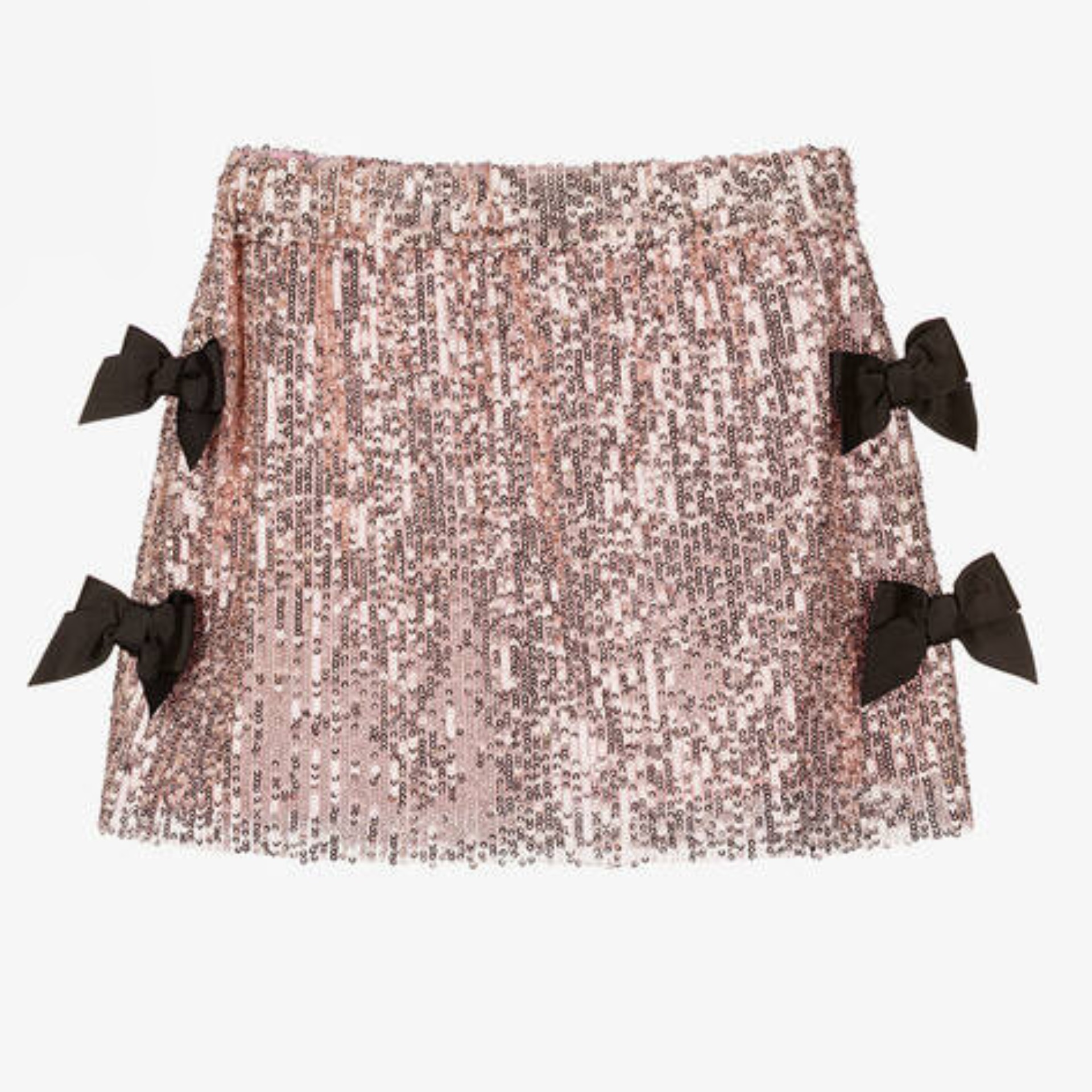 Saia lantejoulas rosa laços
