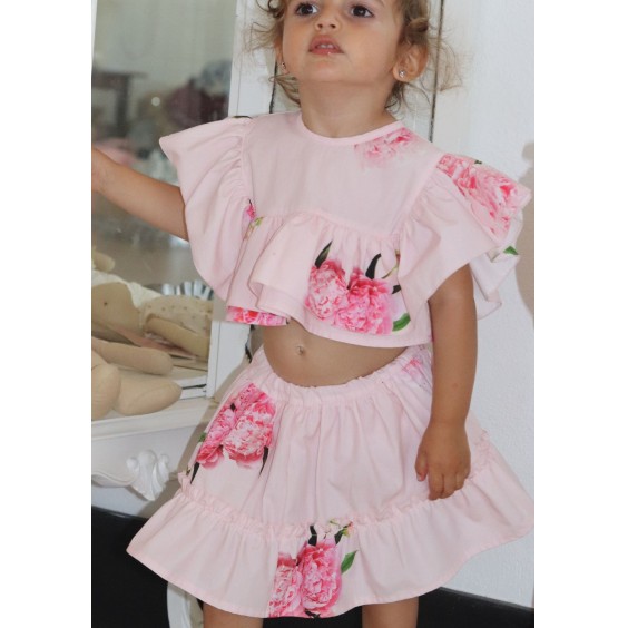 Pink peony top