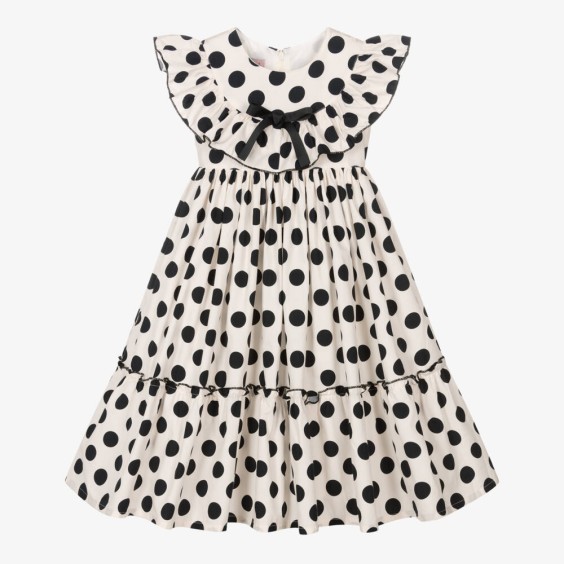 Black polka dot dress