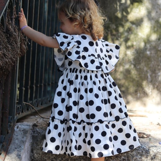 Black polka dot dress