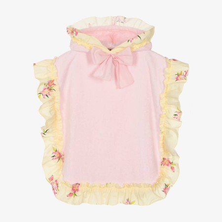 Poncho lrios com lao rosa