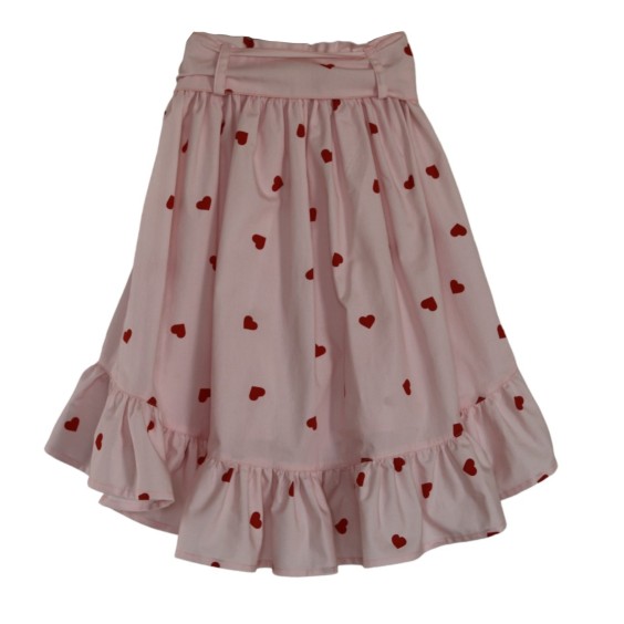 Pink hearts asymmetrical skirt