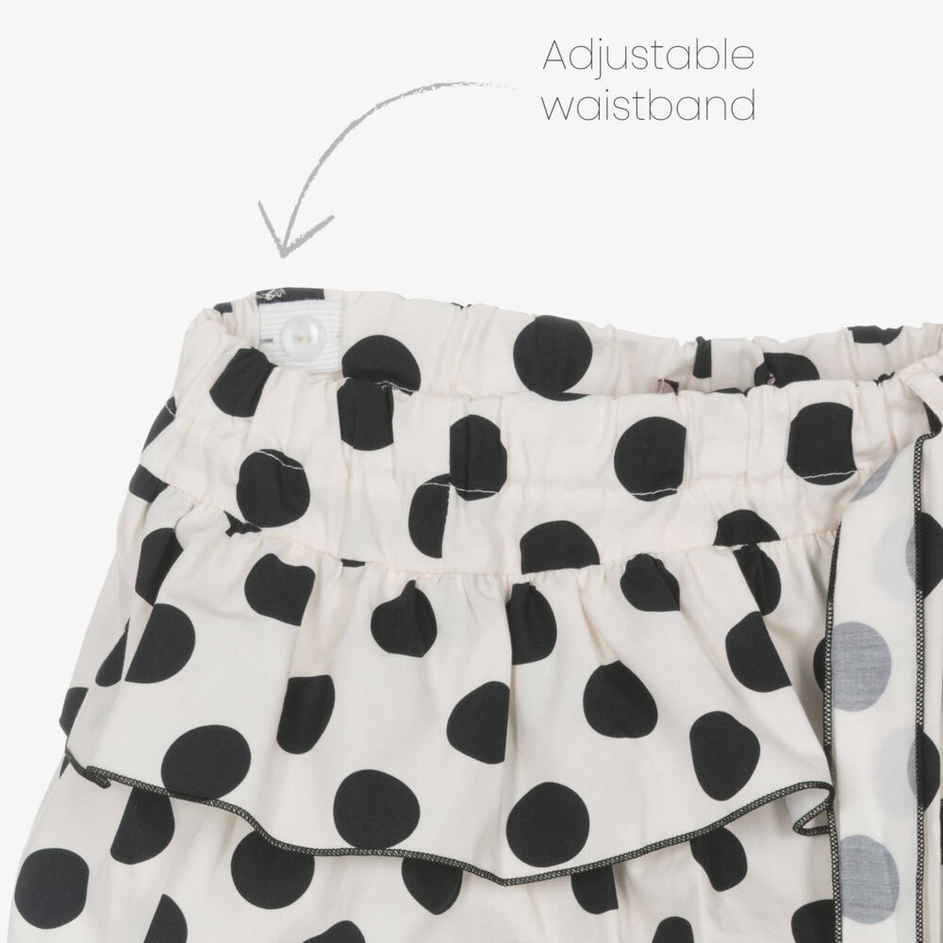 Saia calção bolas pretas