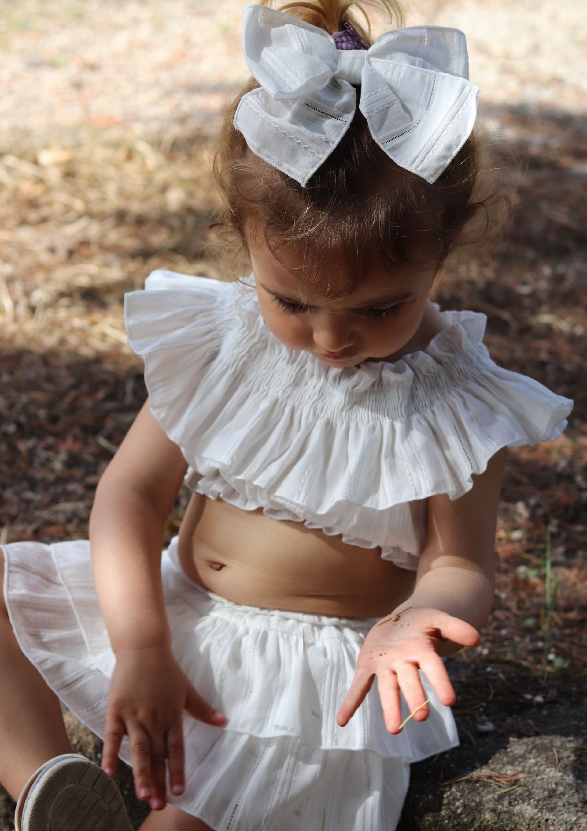 Saia calção cru bordado ingles