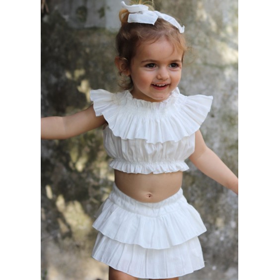 Ivory top with ruffle