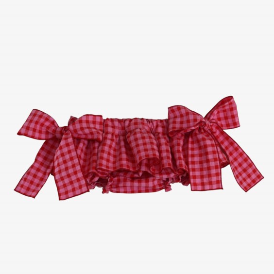 Tapa Fraldas vichy rosa e vermelho