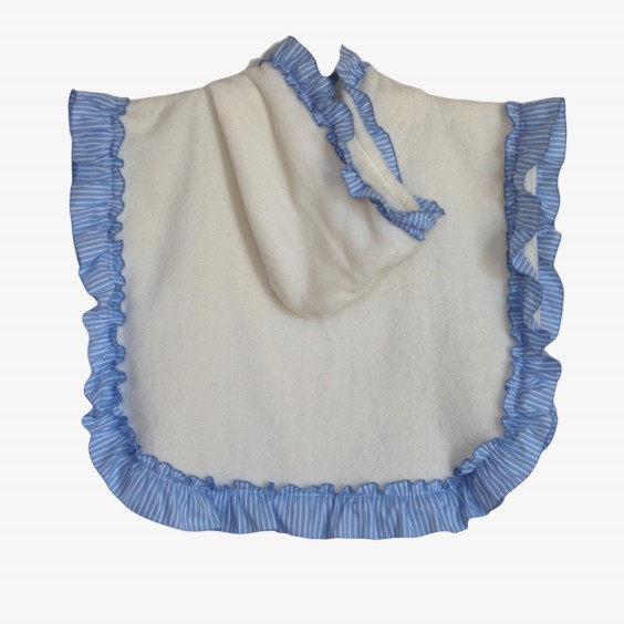 Blue striped poncho
