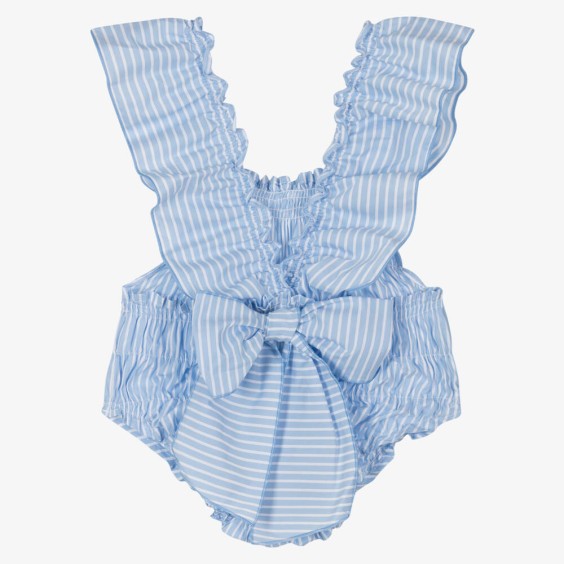 Blue striped honeycomb swimsuit