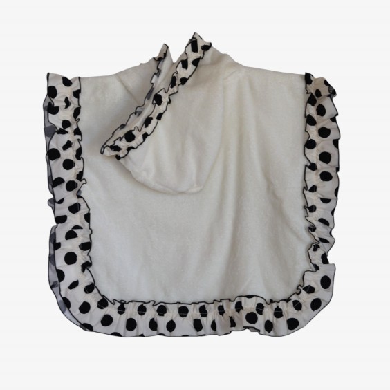 Black polka dot poncho