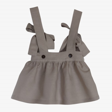Saia com alças linho creme Saia com alças linho creme