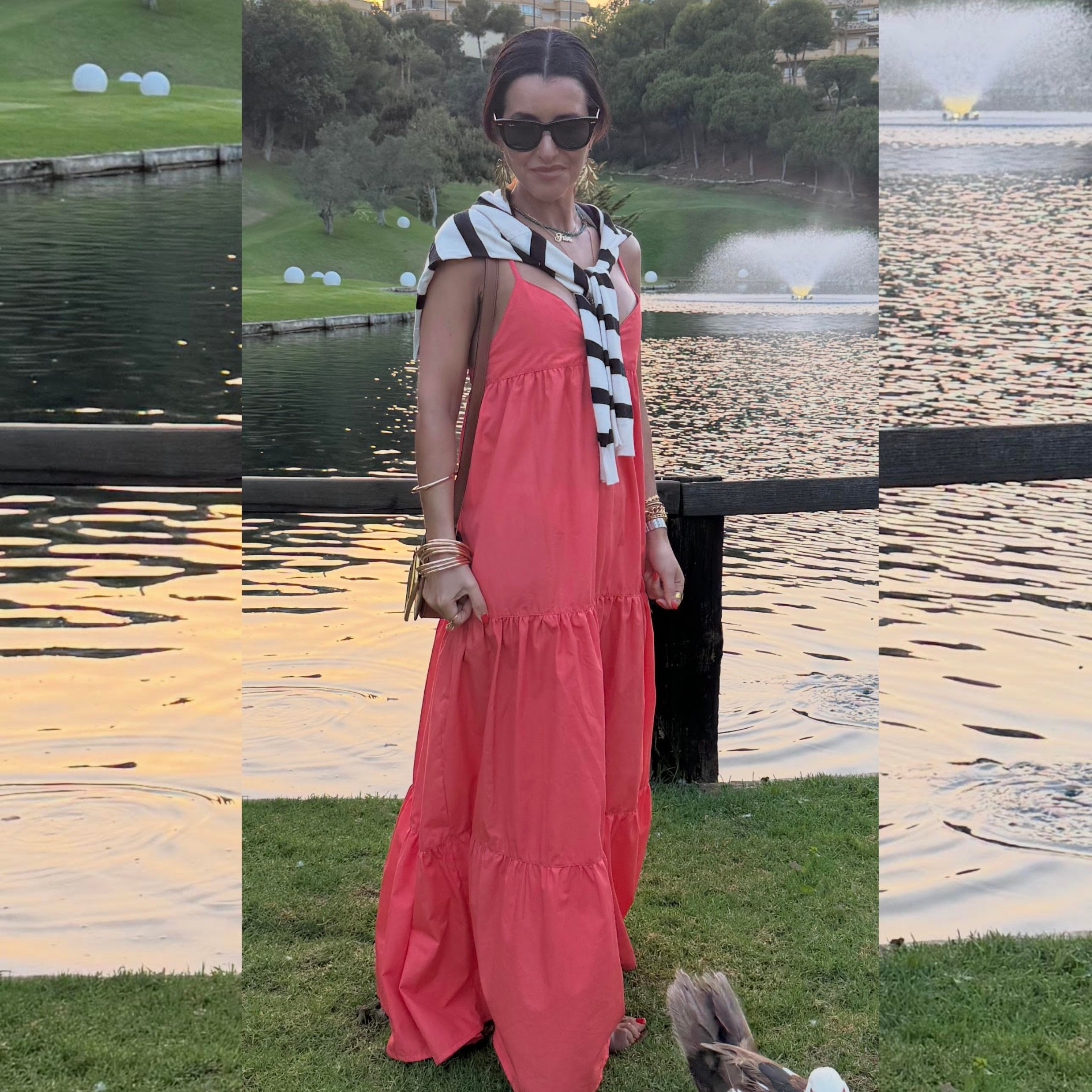 Vestido comprido laranja - mulher