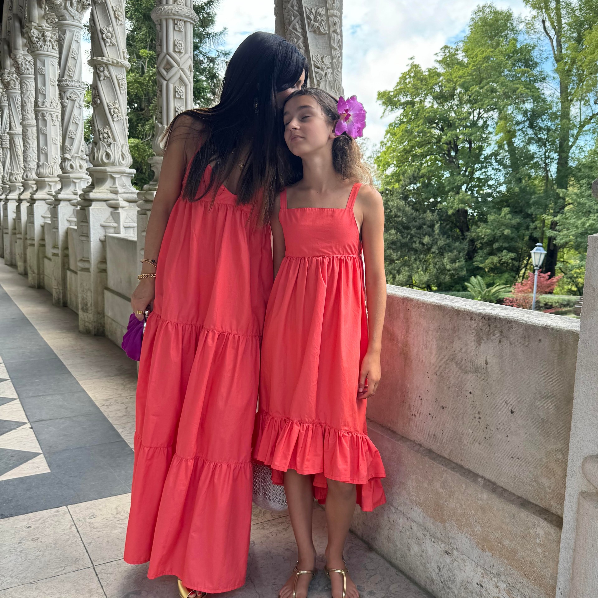 Vestido comprido laranja - mulher