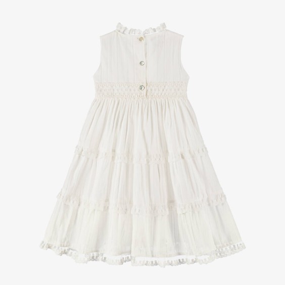 Robe en coton brod�e avec tulle