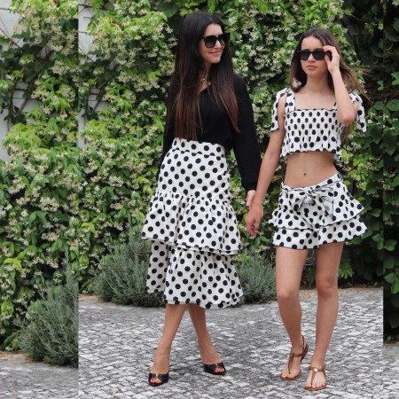 Black polka dots frill skirt Black polka dots frill skirt