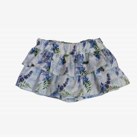 Saia calção glicínias com laço azul Saia calção glicínias com laço azul