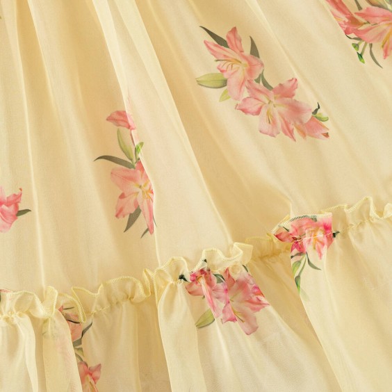 Vestido de Organza Toile de Jouy azul