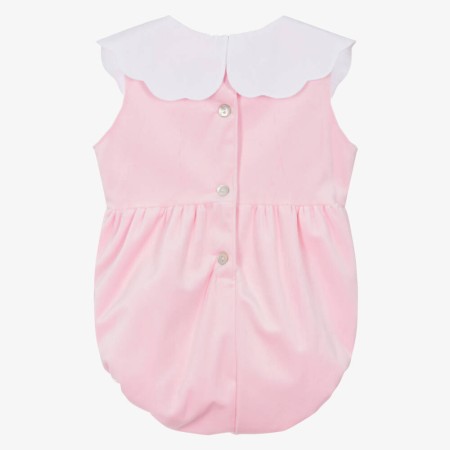Pink velvet romper with bow Pink velvet romper with bow