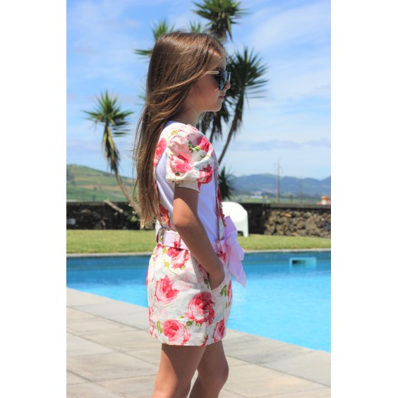 Jupe pivoine  bretelles 