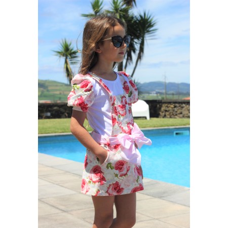 Jupe pivoine  bretelles 