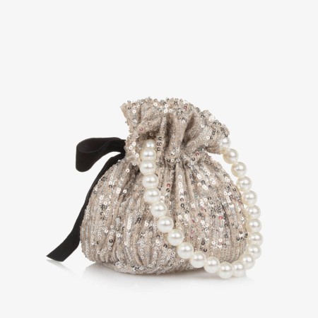 Sequin bag with black velvet bow Sequin bag with black velvet bow