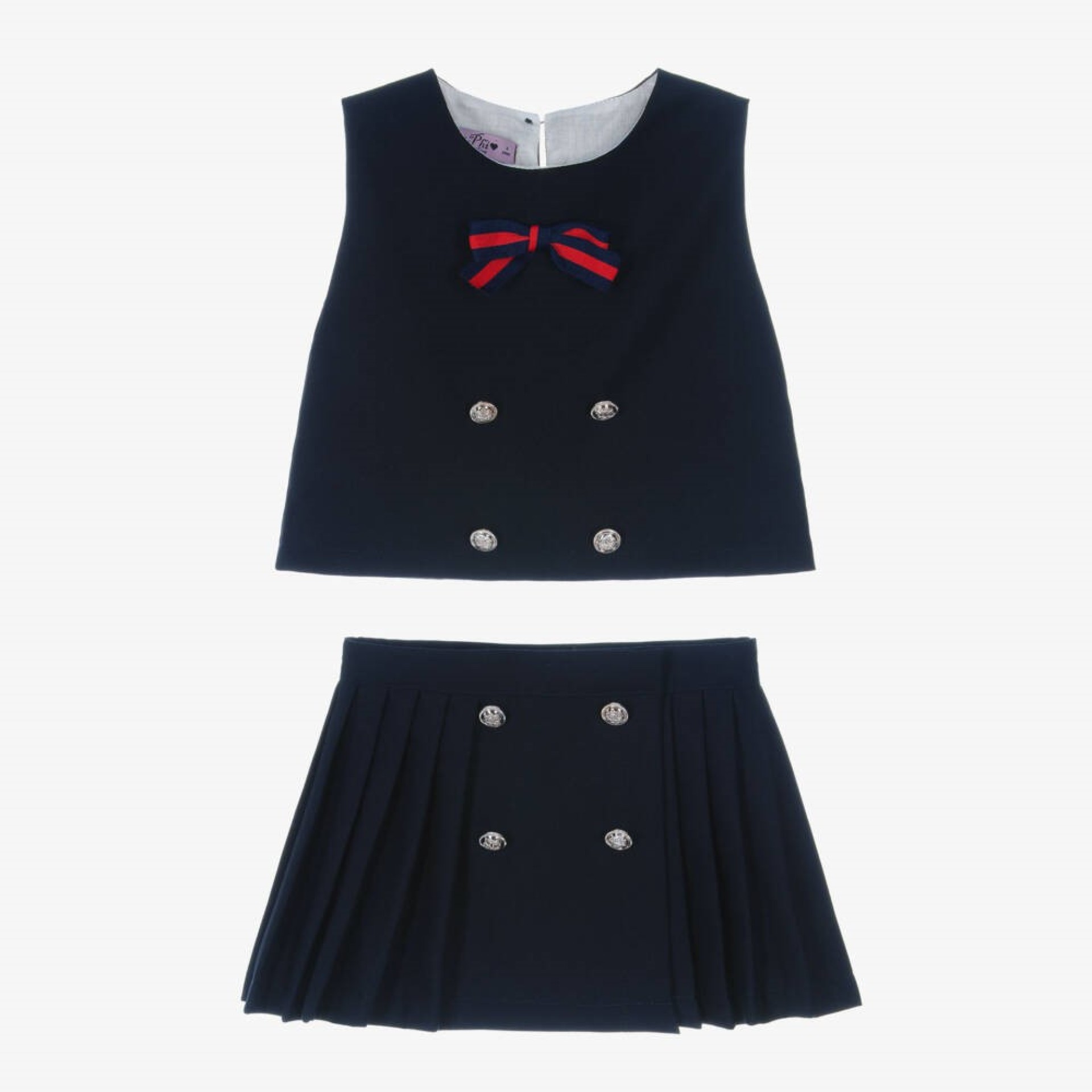 Navy blue pleated skirt